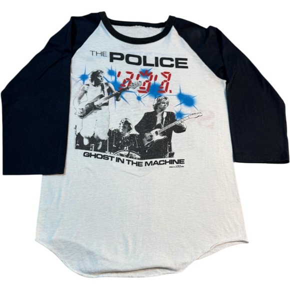 The Unbranded Brand Other - Vtg 1982 The Police Ghost In The Machine Tour Raglan 3/4 Sleeve Shirt Phase II M
